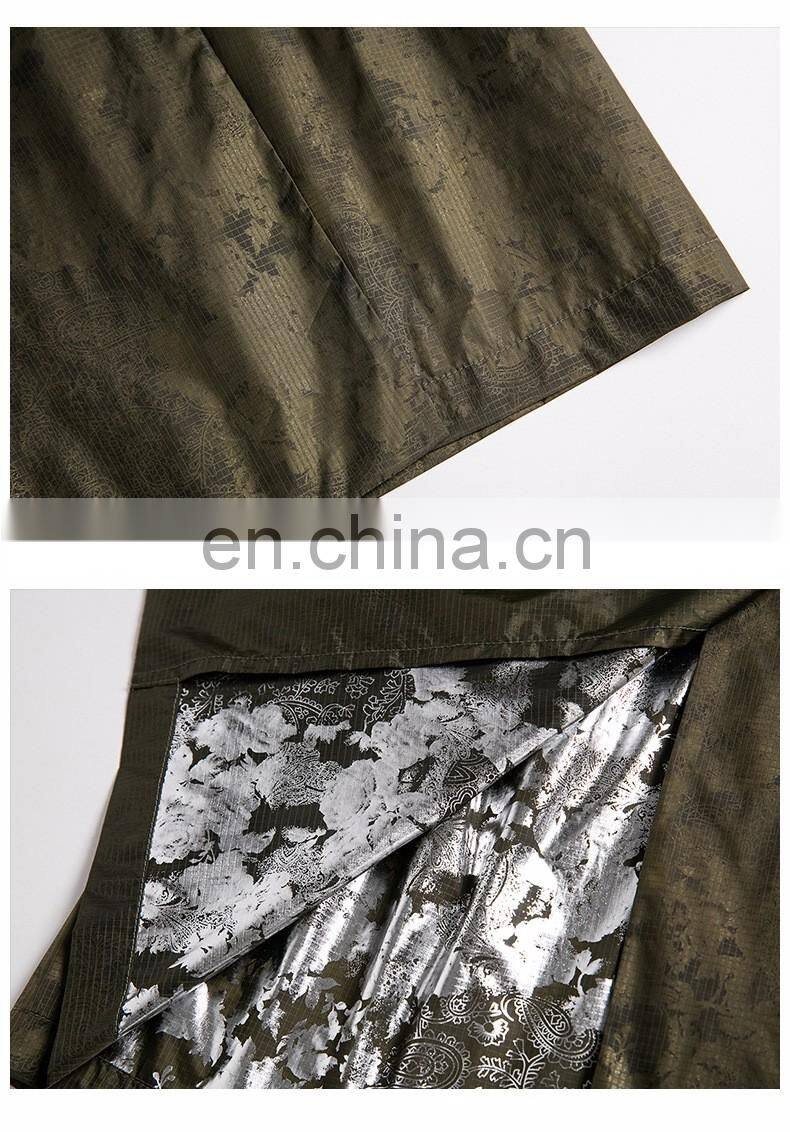 wholesale women clothing spring wear fashion lapel waist tie long sleeves jacquard cloth overknee trench coat