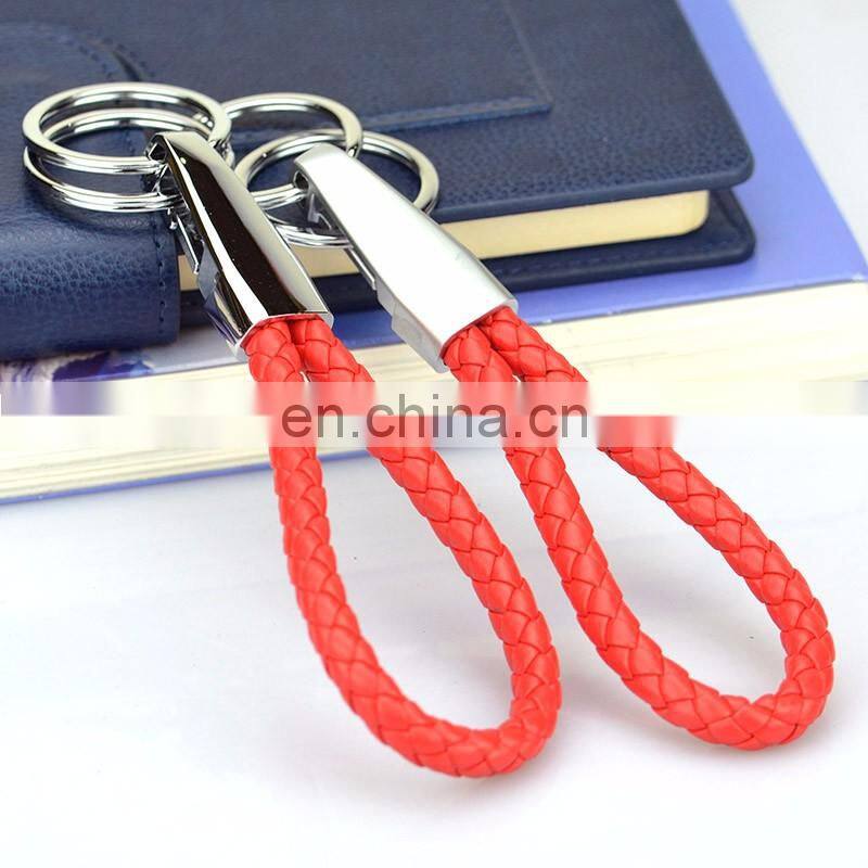 Hot sale pu woven wristband key chain/keychain