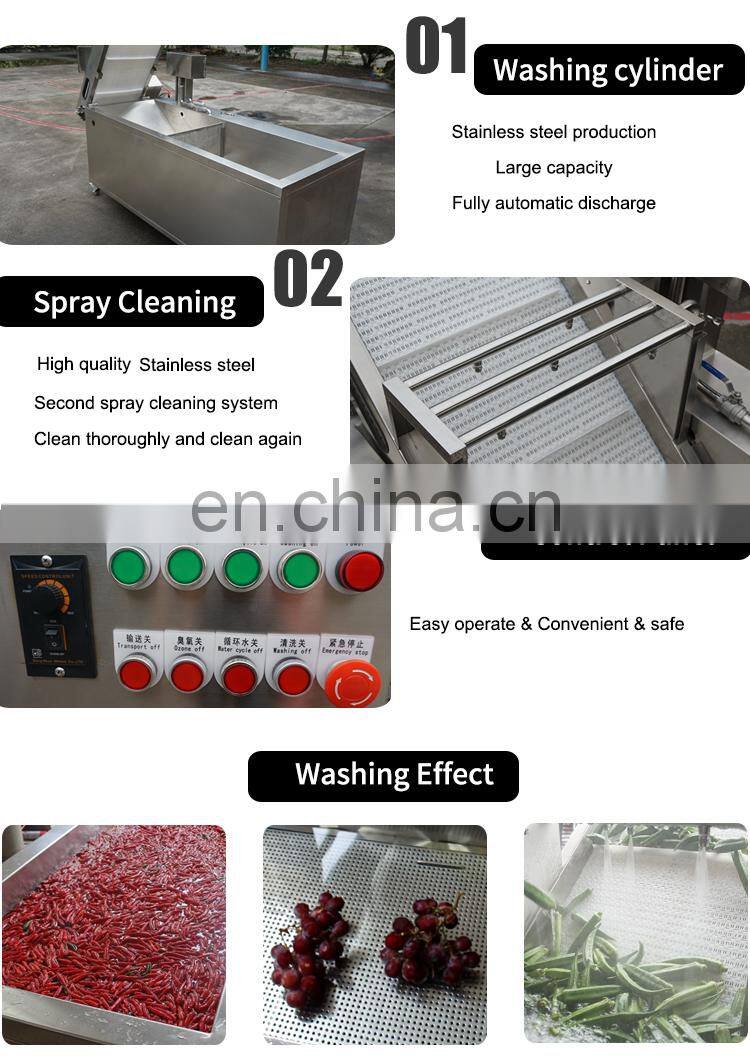 Industrial strawberry washer machine  /ozone vegetable washer machine/ letture air bubble washing machine