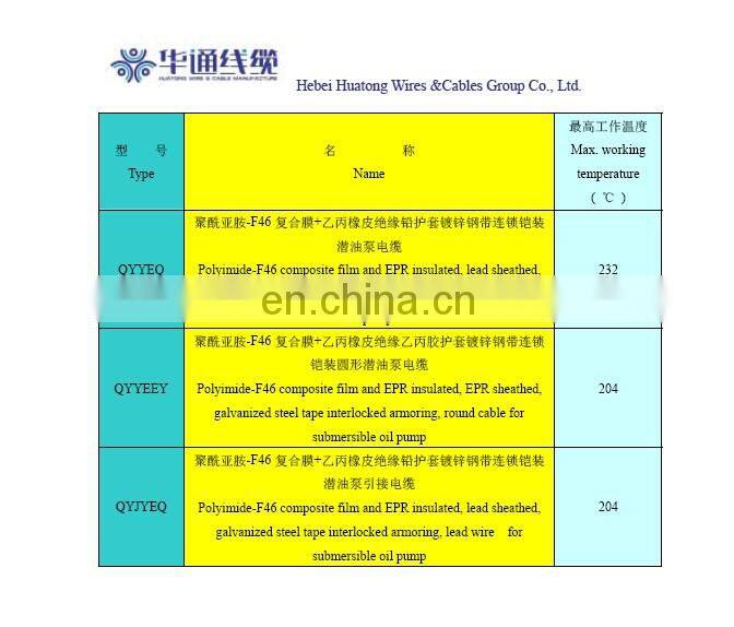 5AWG submersible oil pump esp cable