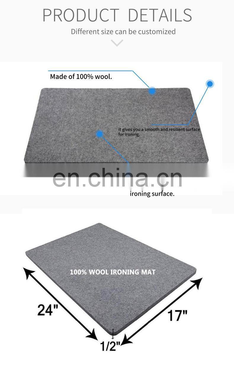 1/2 inch thick eco wool pressing felt sheet ironing mat pad for pieced blocks