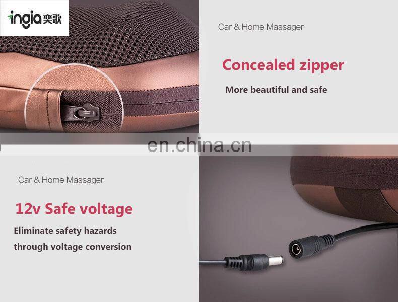 Certificate Wholesale Multi-function Car Neck and Back Shiatsu Electric Heating Massage Pillow