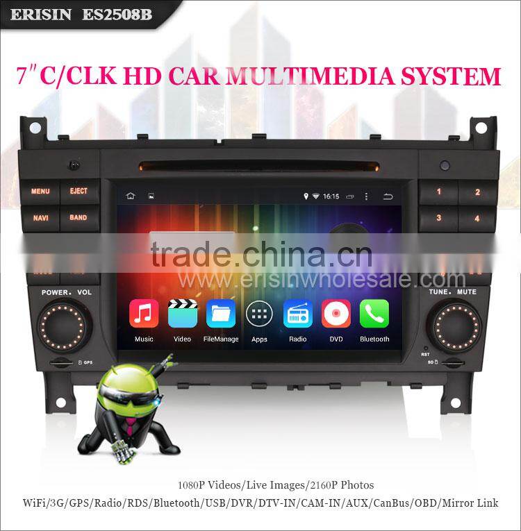 Erisin ES2508B 7" Mercedes 2 Din Car Radio with Android 4.4.4 Canbus