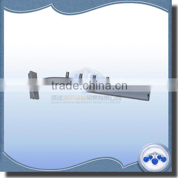 Metal chrome 7 pins shopfitting units for slotted channel