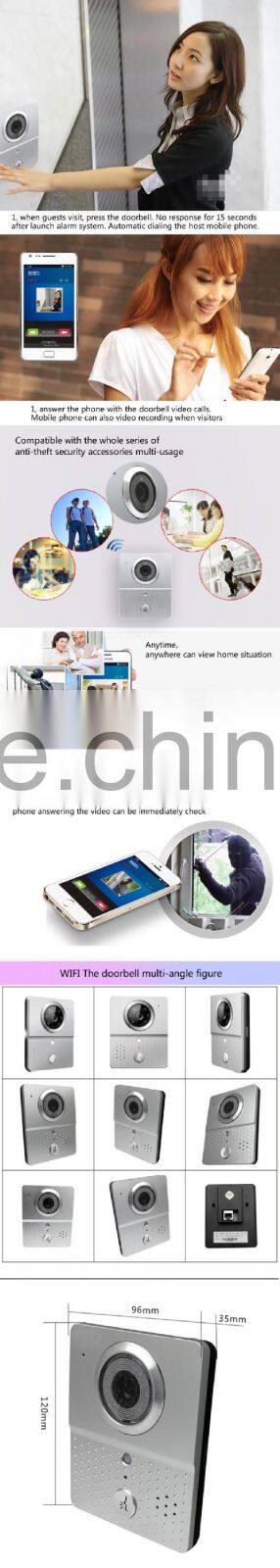 New arrival Wireless wifi video door phone with Real-time Monitor,Video Intercom and Remote Control via app for Android/IOS
