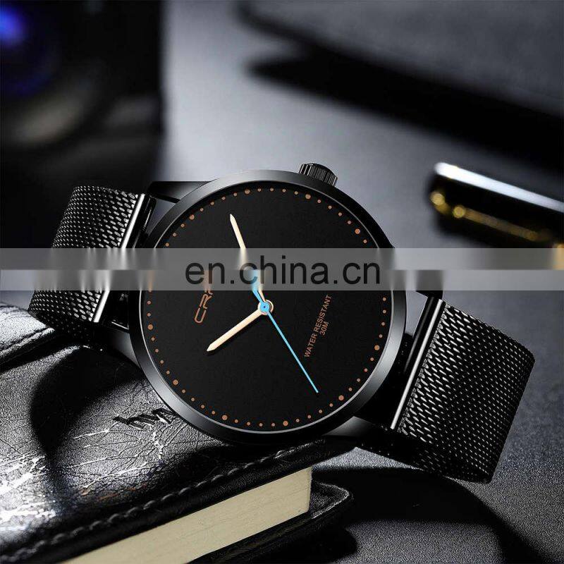 Crrju 2167 New Minimal Men Quartz Watches Stainless Steel Luxury Original Crrju Watch