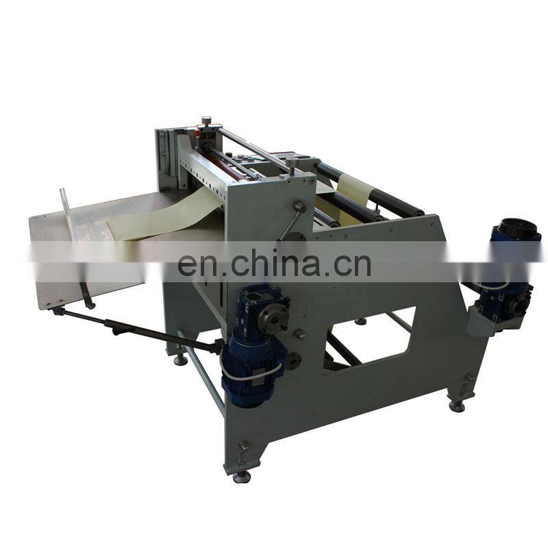 PET PVC film roll to sheet cutting machine with conveyor belt