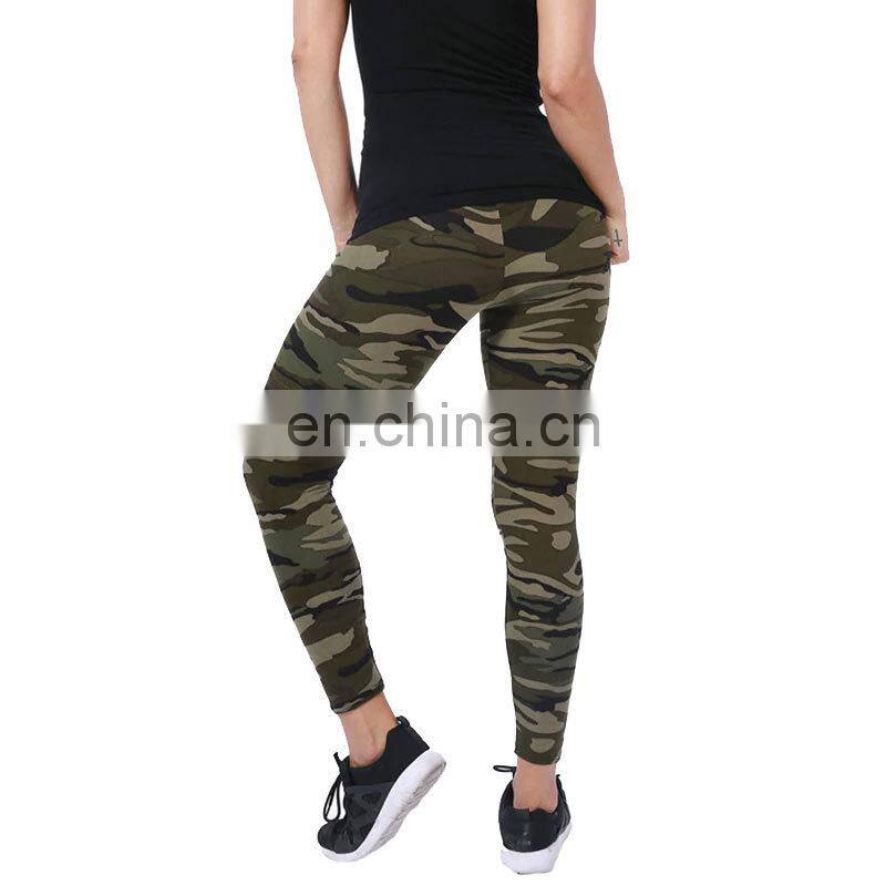 Wholesale Custom Made Women Leggings High Elastic Skinny Camouflage Legging