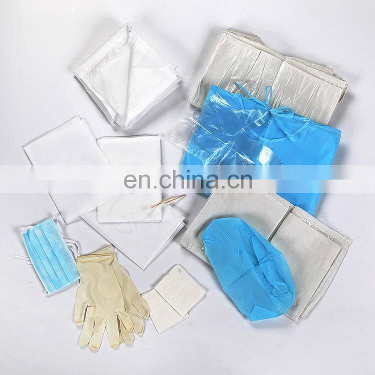 Medical disposable sterile delivery pack basic normal baby surgical clean delivery kit