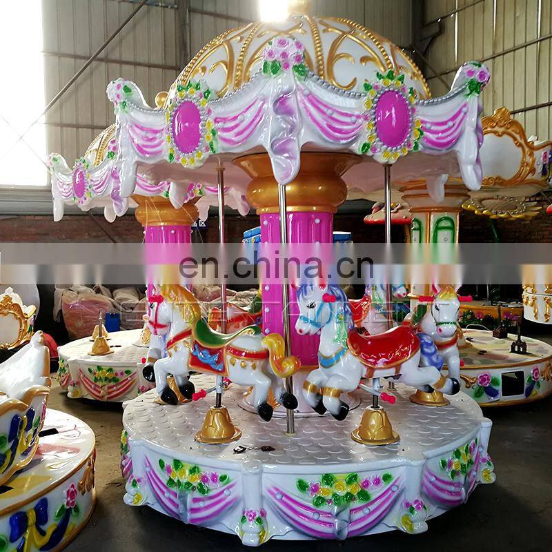 Fairground musical carousel equipment 6 seats amusement rides