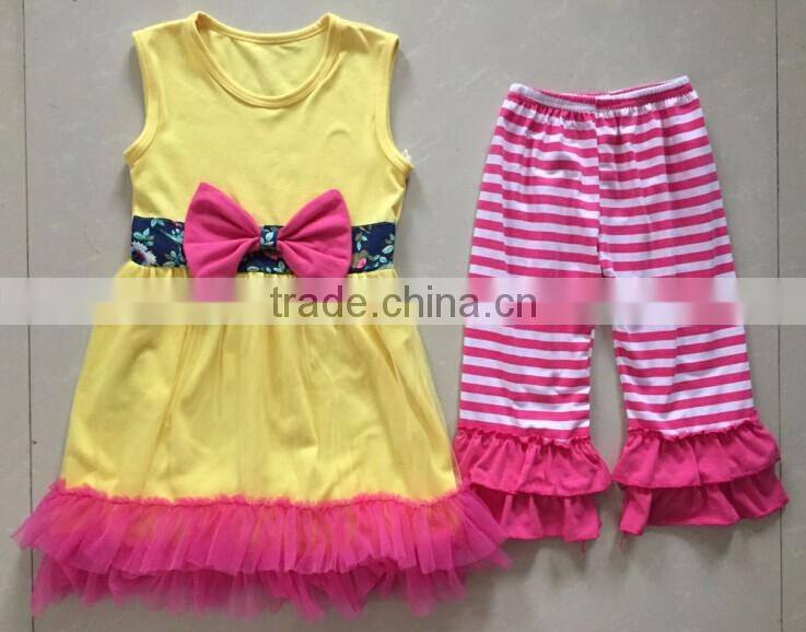 American 4th of July girls clothes new baby summer patriotic clothing set infant girls dress outfits