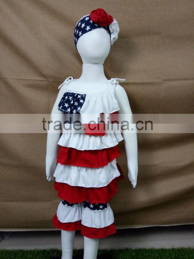 American Girls 4th July Wear Outfits For New Baby Girls Ruffles Short Sets In Fashion Latest Design Girl Summer Sets