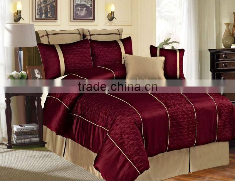 8pcs sateen polyester comforter set