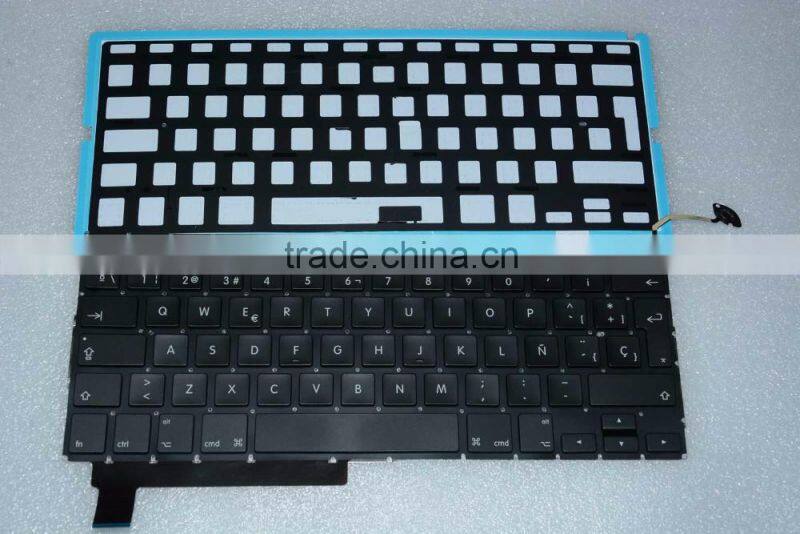 Professional Spanish Laptop keyboard Replacement LED Backlight Lighting For Macbook Pro A1286 2008-2012