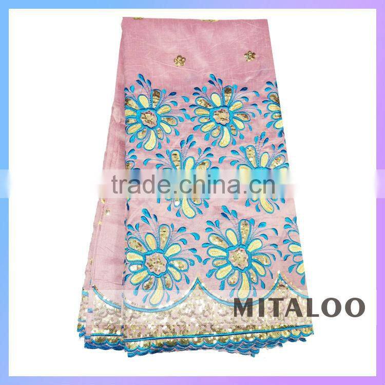 Mitaloo 2015 New Stock Nigerian George Lace With Sequins And Embroidery In Apparel MGP0036