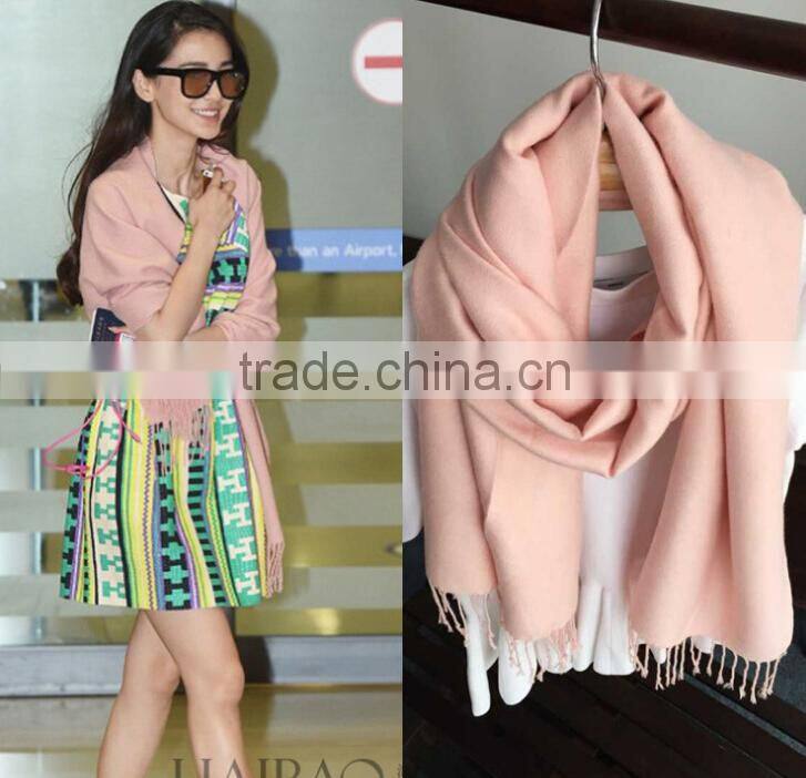 Wholesale Winter Ladies Fashion Wool Pink Pashmina Shawl