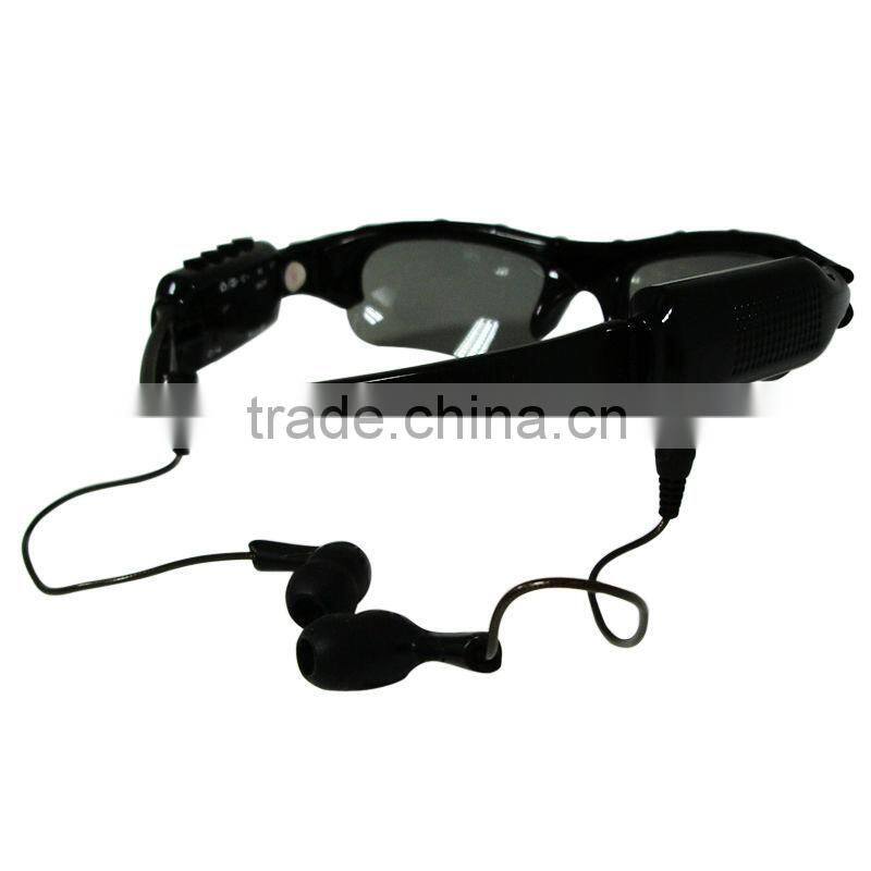 Video Recording Sunglasses Disguise camera with mp3 player micro sd card support camera glasses