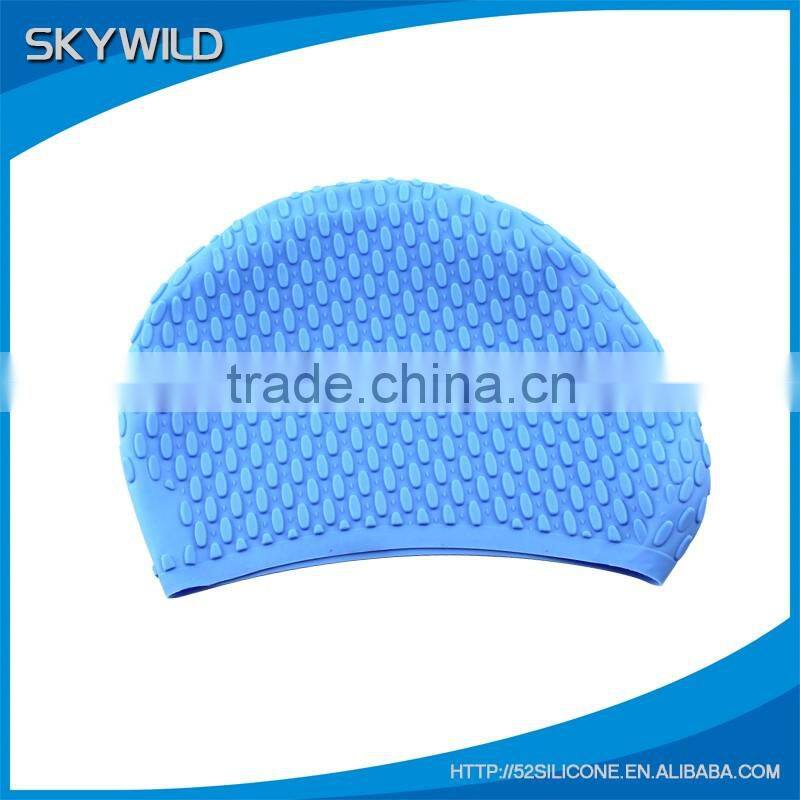 2016 Custom Printed waterproof silicone swimming cap for adult