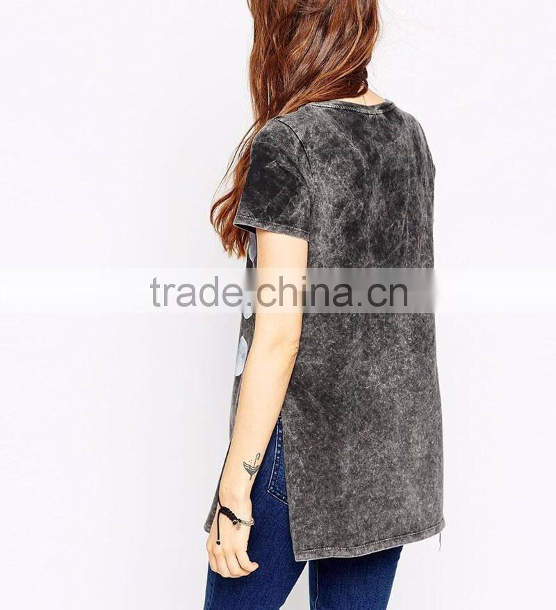 Moon dust t-shirt lady fashion dress design summer 2016 apparel supplier