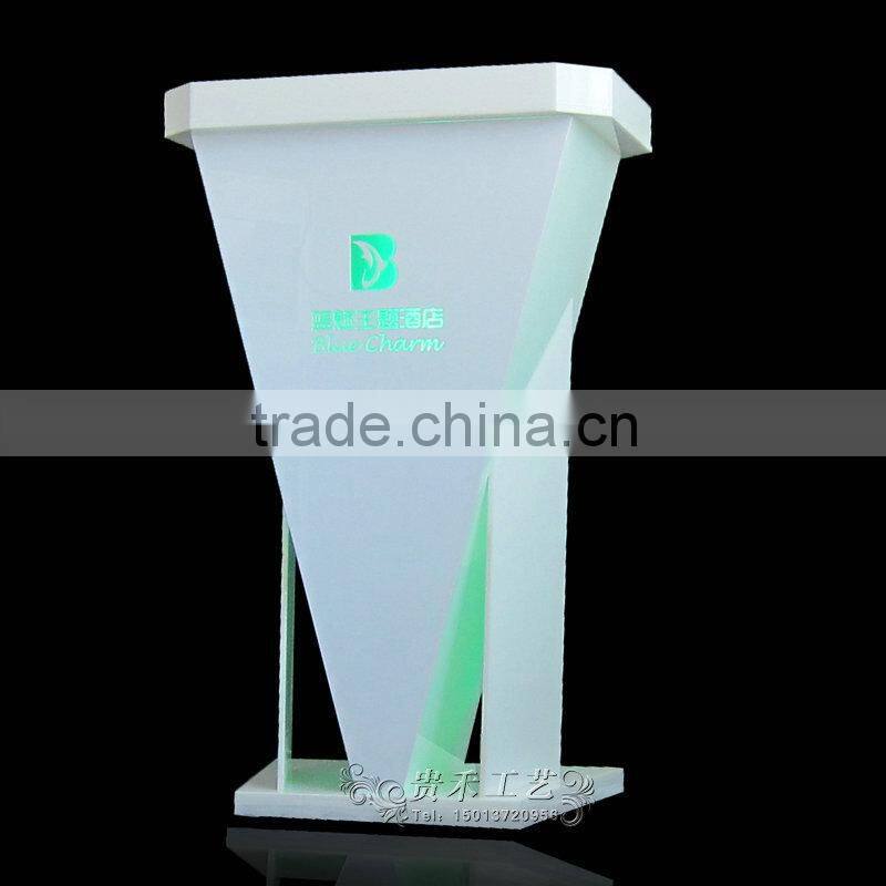 frosted color acrylic podium with different color, clear acrylic podium with RGB light