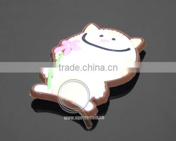 Cute Lovely Cat Shaped Promotional Soft Rubber Injection Molding Animation PVC Cartoon Fridge Magnet