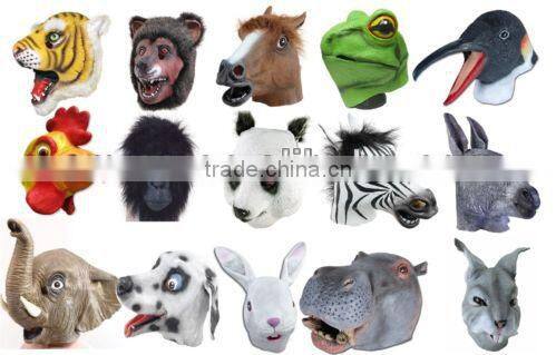 Full Head Rubber Latex Animal Zoo masks safari fancy dress costume group Party MK063