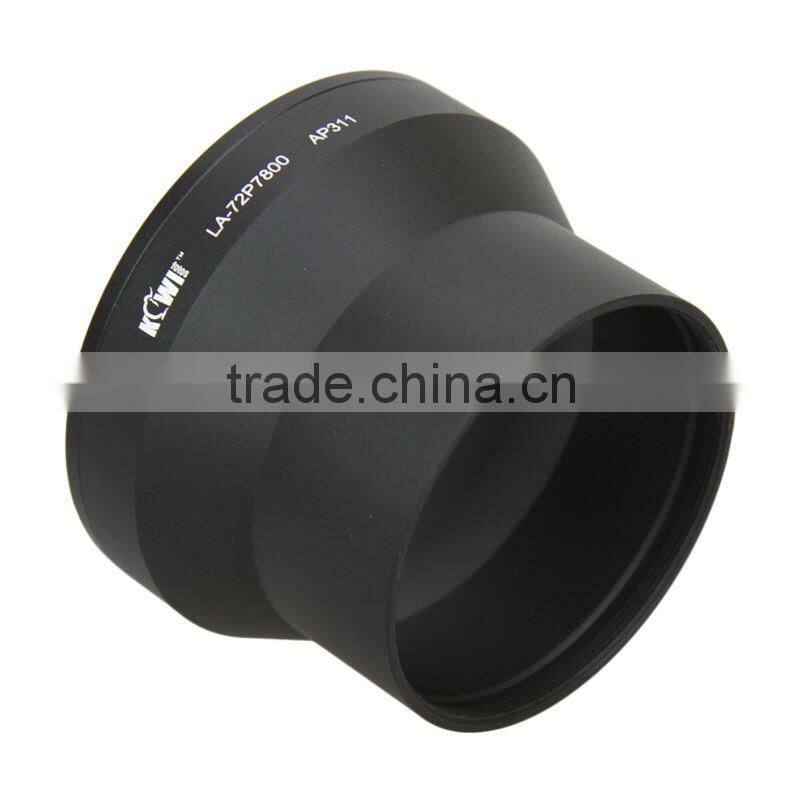 Kiwifotos Lens adapter tube LA-72P7800 provides 72mm filter mount for NIKON COOLPIX P7800 and COOLPIX P7700 digital camera