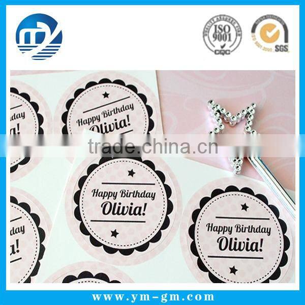 2015 customized waterproof transaprent sticker printing
