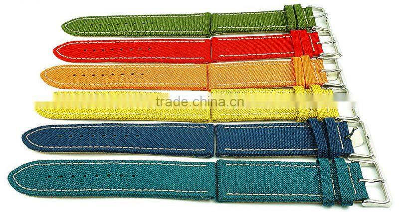 Supreme Grade Genuine Leather Lining Canvas Watch Straps