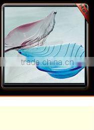 Cobalt Blue Pressed Stone Design Dinnerware Glass Plates