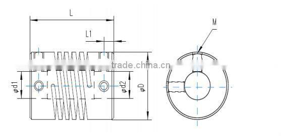 Aluminum Spiral set screw Type Flexible Coupling encoder coupling