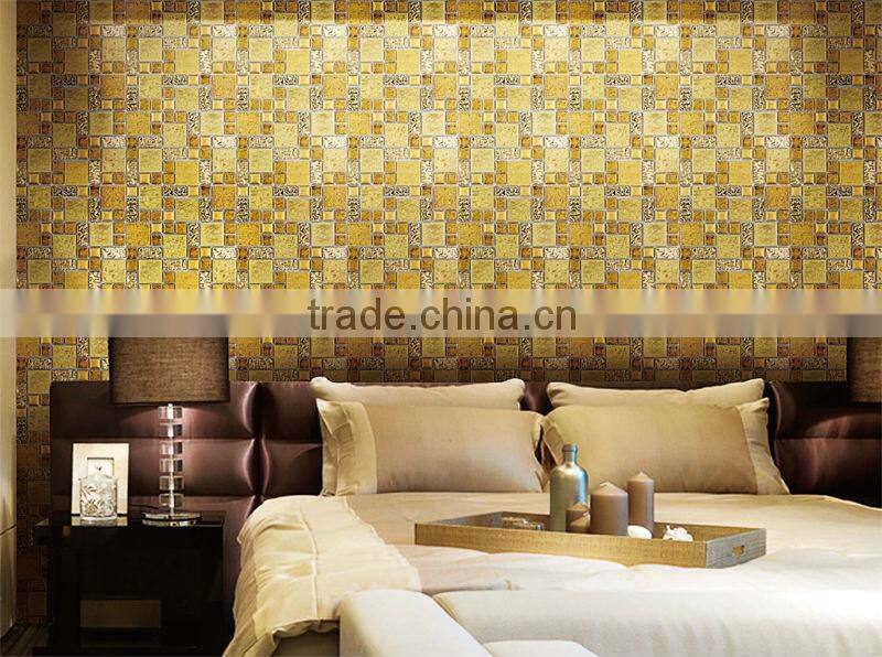 GT007 300X300mm foshan factory low price decorate stainless steel mosaic mix glass mosaic