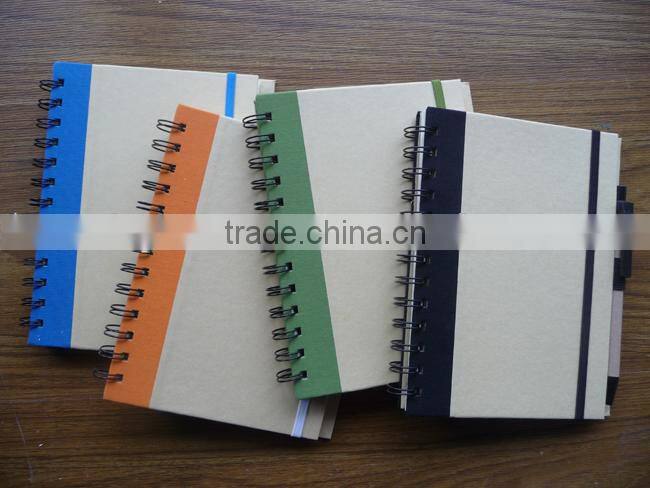 Promotional cheap and good quality recycle brown kraft paper notebook
