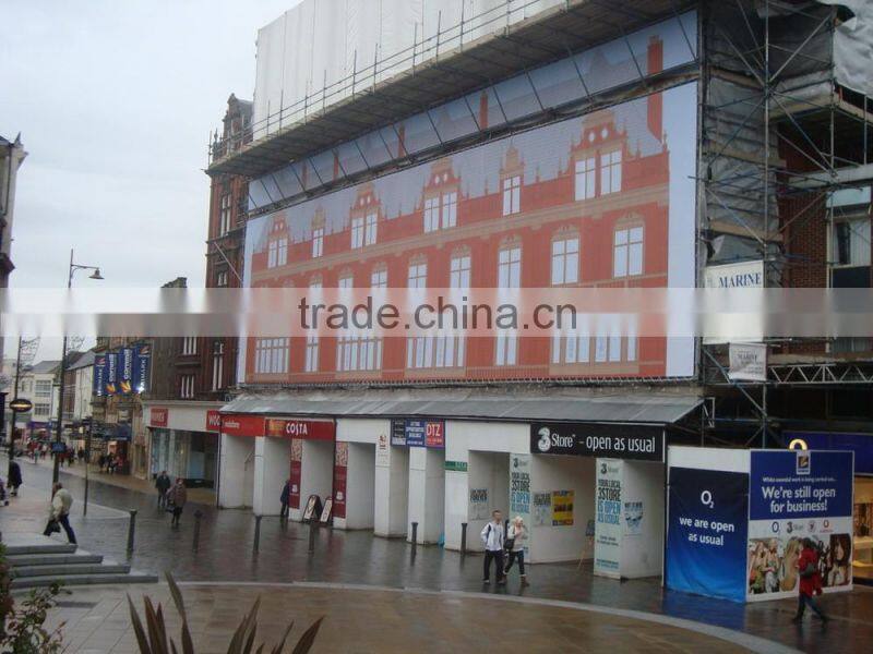 Shanghai Tongjie Outdoor Fence Mesh Banner / PVC Banner in Roll,Hem and Grommet Added