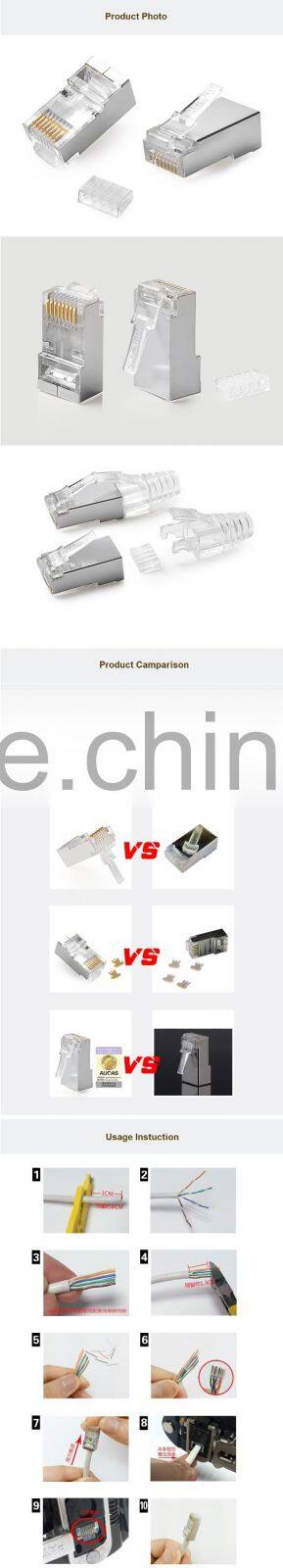 Best Price Network Cable FTP Cat6 Plug RJ45 Connector Male PCB Connector Shielded Hot Sell