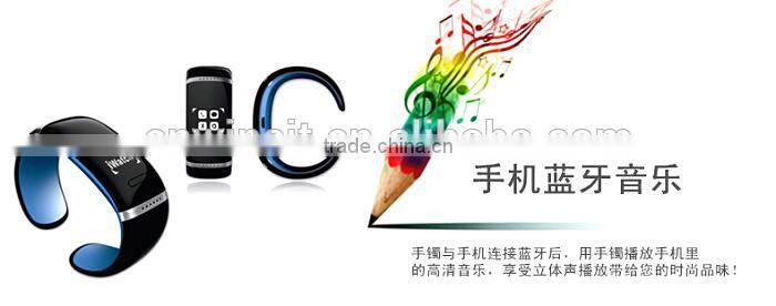 2014 hands free smart bluetooth bracelet with vibration and caller id WT-21