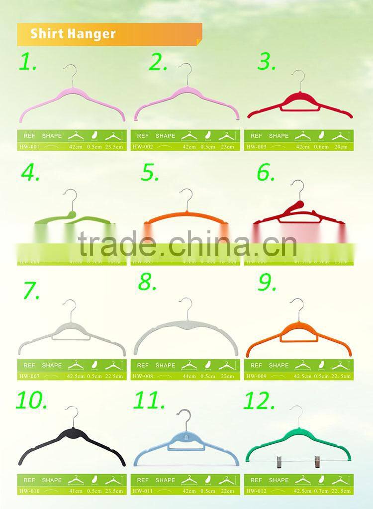 Standby Colored Clothes Hangers Velvet Flocking Non- Slip Shirt Hanger