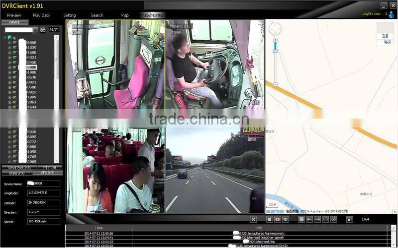 8 channels Mobile DVR with 3G and GPS both SD card and HDD are supported