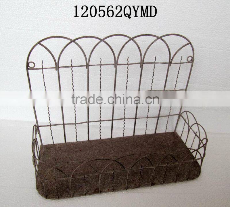 Rustic wire decorative metal wall basket