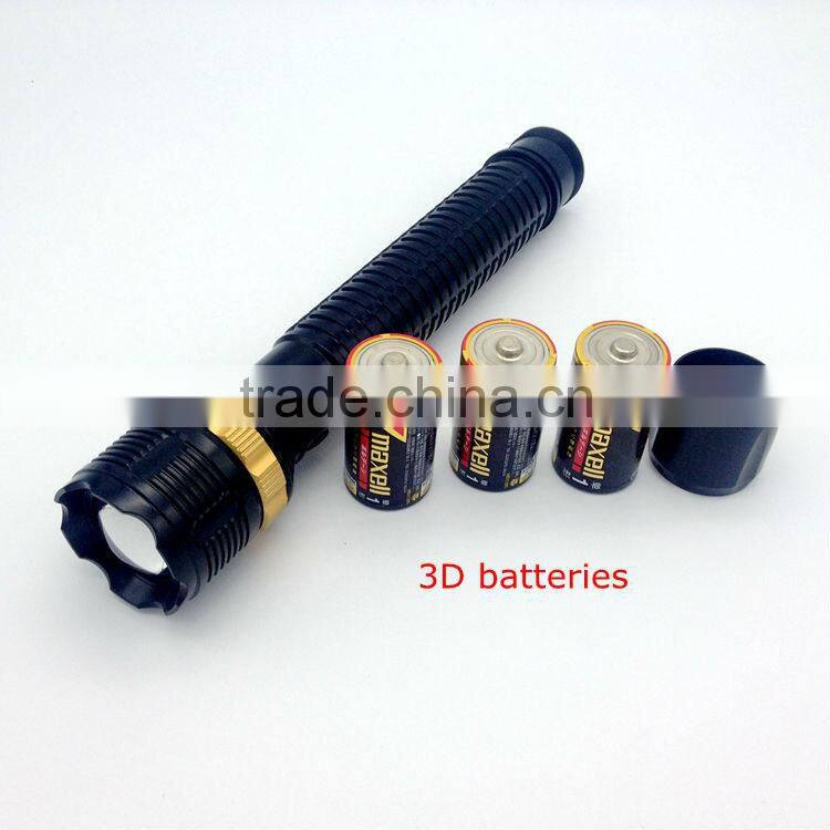 1W powerful led with 3D batteries Zoom adjustable flashlight
