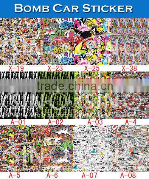 Supreme Car Wrap Design 1.52x30m Sticker Bomb Vehicle Vinyl Wrap