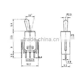 3pin SPST electric toggle switch