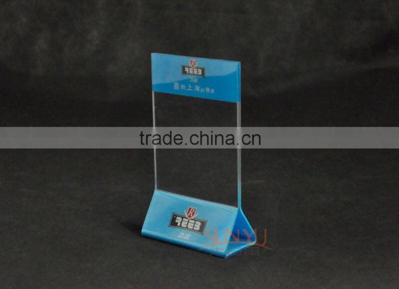 Deluxe Freestanding Crystal Clear Acrylic Table Card Sign Holder / Menu or Ad Display Stand