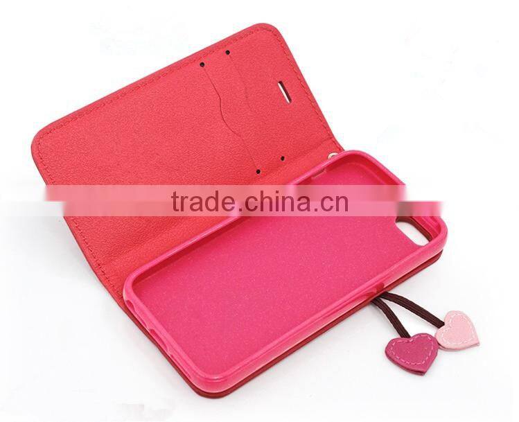 2015 Hot Selling Little Cherry Mobile Phone Case Flip Leather Case For iPhone