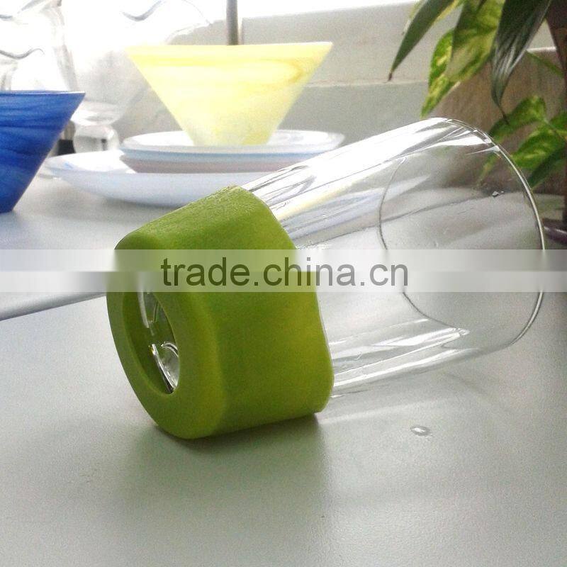 clear drinking glass tumbler with silicone sleeve