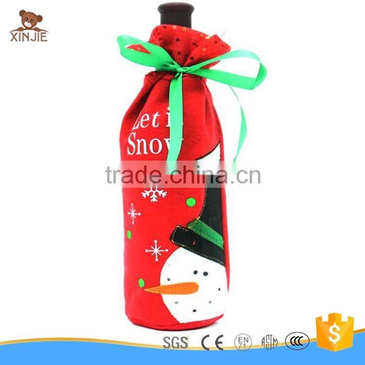christmas decoration samll santa hat wine holder with wine bottle cover