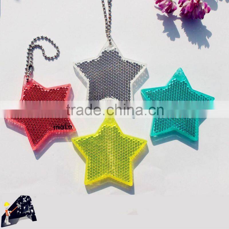 EN13356 customized reflective gifts for promotion ,hard reflector round keychian