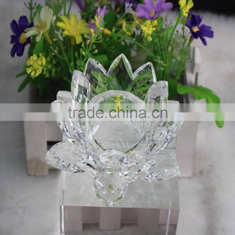 Factory directly sale wholesale price Yiwu hot seller 100mm transparent color crystal lotus for gift