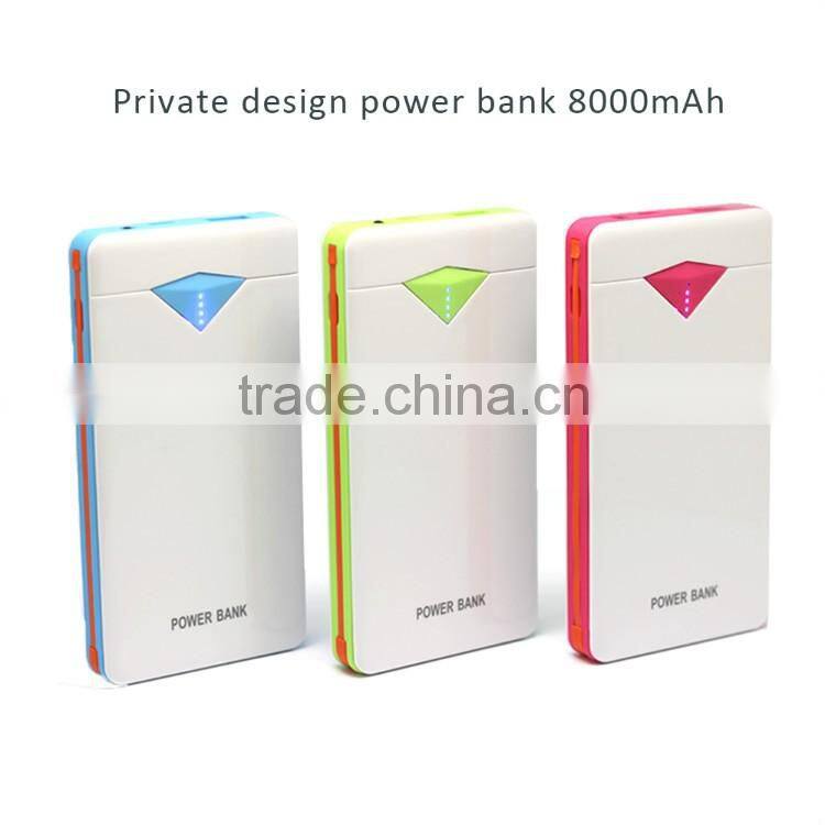 new stylish diamond power bank 8000mAh