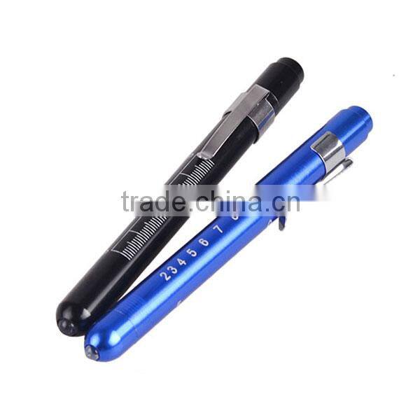Aluminum Portable Pen Medical Flashlight with Clip